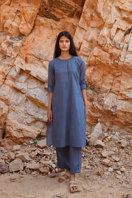 Blue Cotton Tunic Set 1