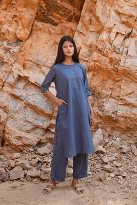 Blue Cotton Tunic Set 2