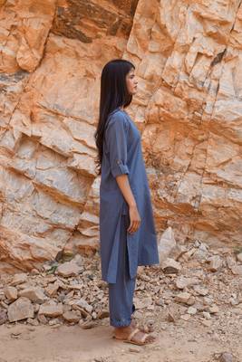 Blue Cotton Tunic Set 4