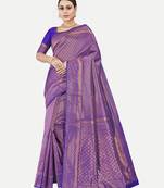 Tavas Women's Fashionable Banarasi Silk Jacquard Saree With Blouse Piece