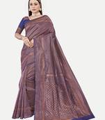 Tavas Women'S Fashionable Faux Banarasi Silk Jacquard Saree With Blouse Piece