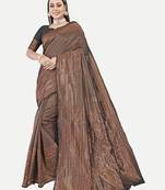 Tavas Women'S Fashionable Faux Banarasi Silk Jacquard Saree With Blouse Piece