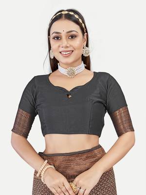 Tavas Women'S Fashionable Faux Banarasi Silk Jacquard Saree With Blouse Piece 4