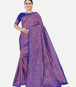 Tavas Women'S Fashionable Faux Banarasi Silk Jacquard Saree With Blouse Piece