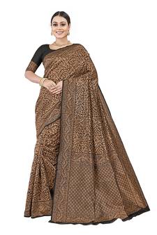 Tavas Women'S Fashionable Faux Banarasi Silk Jacquard Saree With Blouse Piece