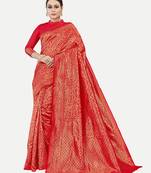 Tavas Women'S Fashionable Faux Banarasi Silk Jacquard Saree With Blouse Piece