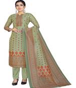 TAVAS Women's Assam Silk Fabric With Digital Print & Swarovski Work Unstitched Salwar Suit With Dupatta