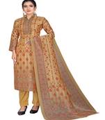 TAVAS Women's Assam Silk Fabric With Digital Print & Swarovski Work Unstitched Salwar Suit With Dupatta