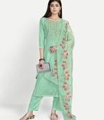 Firozy Unstitched Embroidered Suit with Digital Print Dupatta by TAVAS for Ladies