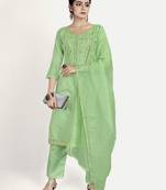 TAVAS Women's Stylish Embroidered Unstitched Salwar Suit With Self Embroidered Dupatta