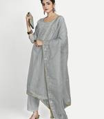 TAVAS Women's Stylish Embroidered Unstitched Salwar Suit With Self Embroidered Dupatta