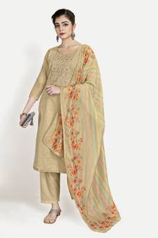TAVAS Embroidered Unstitched Salwar Suit For Ladies With Digital Print Dupatta