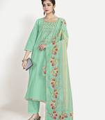 TAVAS Embroidered Unstitched Salwar Suit For Ladies With Digital Print Dupatta