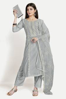 Women's Stylish Unstitched Salwar Suit By TAVAS With Embroidered Work Dupatta