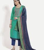 Women's Firozy Unstitched Embroidered Suit by TAVAS with Solid Printed Dupatta.