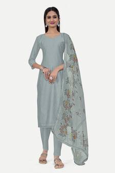 Women's Stylish Crochet Work Salwar Suit With Digital Print Dupatta