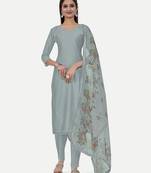 Women's Stylish Crochet Work Salwar Suit With Digital Print Dupatta