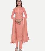 Stylish Embroideryed Unstitched Salwar Suit With Nazneen Dupatta.