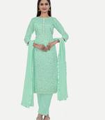 Stylish Embroideryed Unstitched Salwar Suit With Nazneen Dupatta.