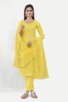 Embroideryed Unstitched Salwar Suit With Embroidery Work Dupatta