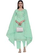 Embroidered Unstitched Salwar Suit With Self Embroidery Dupatta