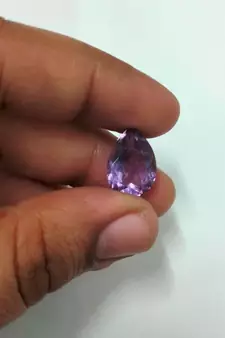 Natural Amethyst at Wholesale Rate 3.25 Ratti 2.95 Carat Pear Shape जामुनिया Loose Gemstone for Astrologers Jewellers