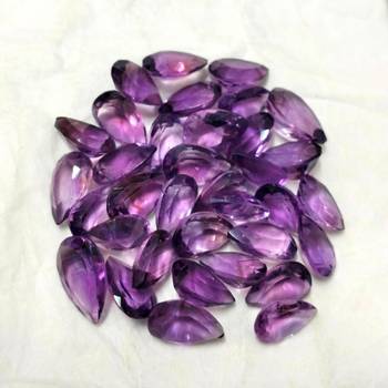 Natural Amethyst at Wholesale Rate 6.25 Ratti 5.68 Carat Pear Shape जामुनिया Loose Gemstone for Astrologers Jewellers 3