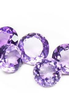 Natural Amethyst at Wholesale Rate 7.25 Ratti 6.89 Carat Round Shape जामुनिया Loose Gemstone for Astrologers Jewellers