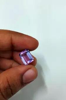 Natural Amethyst at Wholesale Rate 3.25 Ratti 2.95 Carat Rectangle Shape जामुनिया Loose Gemstone Astrology Rashi Ratan