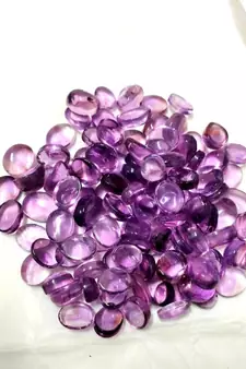 Natural Amethyst at Wholesale Rate 6.25 Ratti 5.68 Carat Cabochon Oval Shape जामुनिया Loose Gemstone Astrology Purpose
