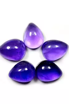 Natural Amethyst at Wholesale Rate 3.25 Ratti 2.95 Carat Cabochon Pear Shape जामुनिया Loose Gemstone Astrology Purpose