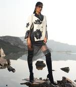 Floral White Embroidered Cape Style Jacket