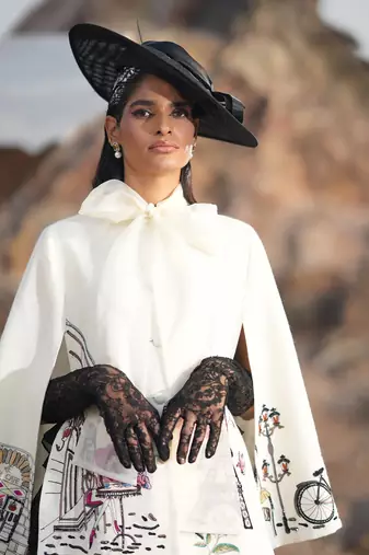 White Paris Embroidered Cape Style Jacket