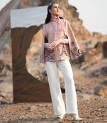 Pink Paris Embroidered Cape Style Jacket