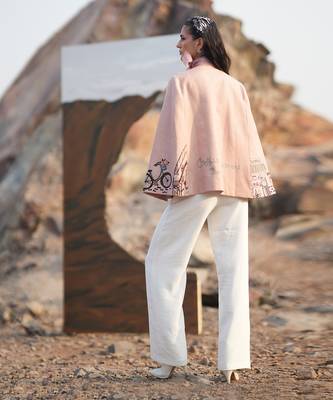 Pink Paris Embroidered Cape Style Jacket 2