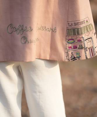 Pink Paris Embroidered Cape Style Jacket 5