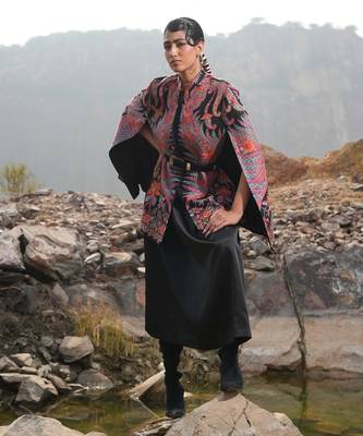 Paisley Swirl Black With Embroidery Caple 1