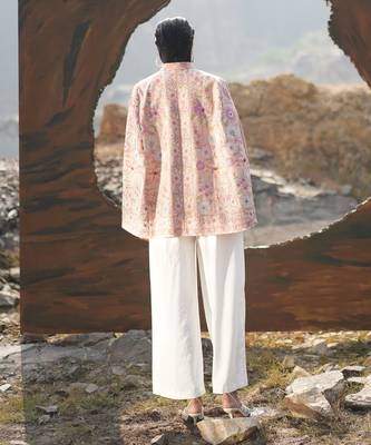 Paisley Swirl Baby Pink With Embroidery Caple 2