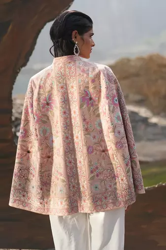 Paisley Swirl Baby Pink With Embroidery Caple