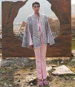 Paisley Swirl Baby Blue With Embroidery Caple