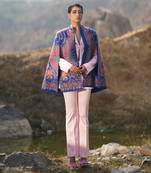 Paisley Swirl Dark Blue With Embroidery Caple