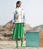 White With Blue & Golden Floral Cape