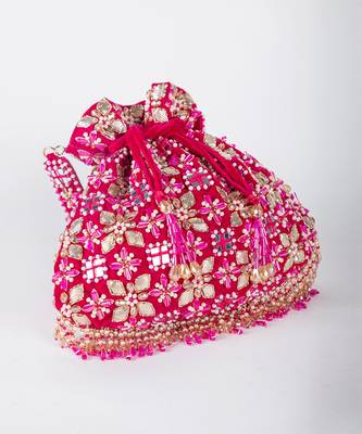 Rani Pink Ziva Potli Bag 1