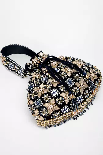 Navy Blue Ziva Potli Bag