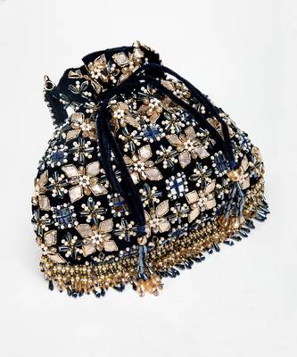 Navy Blue Ziva Potli Bag 4