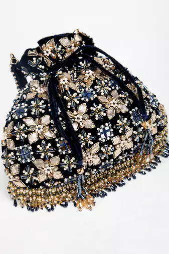 Navy Blue Ziva Potli Bag