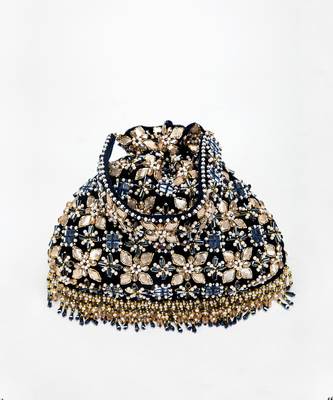 Navy Blue Ziva Potli Bag 5