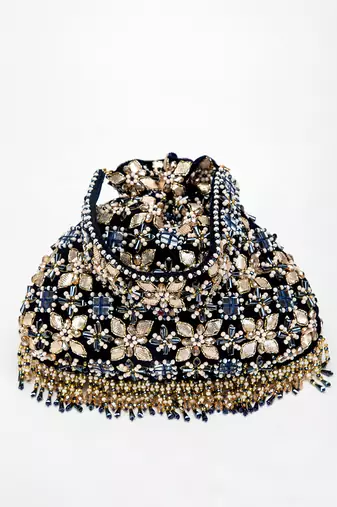 Navy Blue Ziva Potli Bag
