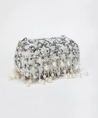 Silver Grey Aria Clutch 2