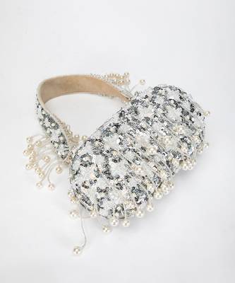 Silver Grey Aria Clutch 5